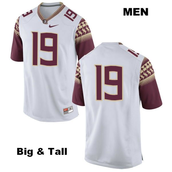 Men's NCAA Nike Florida State Seminoles #19 Beau Fillichio College Big & Tall No Name White Stitched Authentic Football Jersey FMZ5769RF